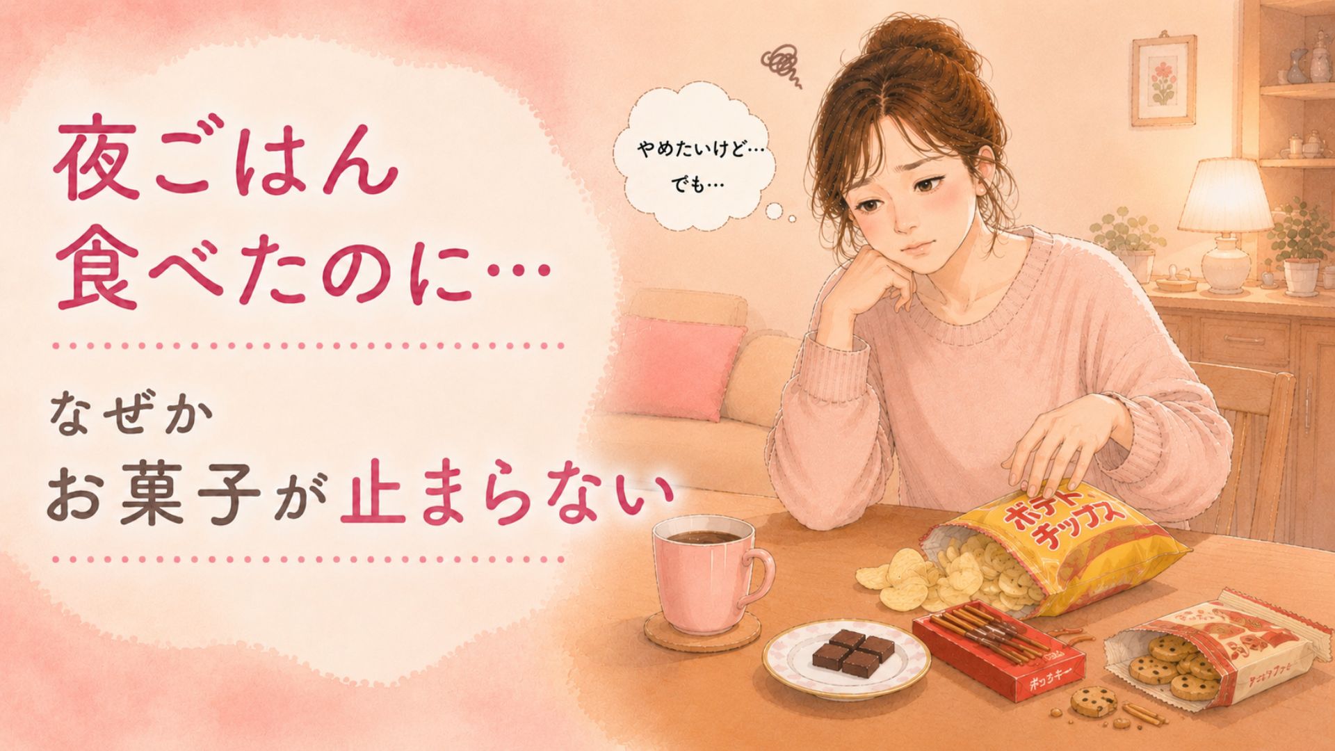 食べるのをやめられない女性