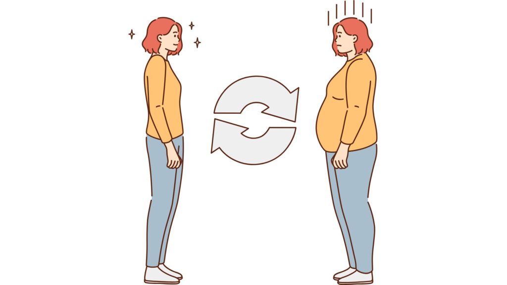 リバウンドする女性