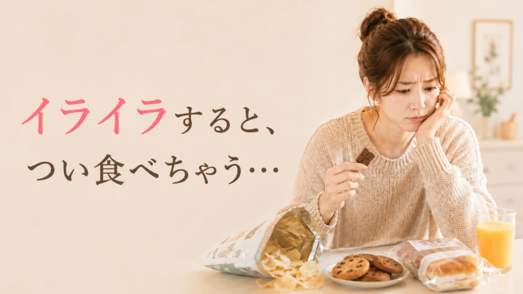 イライラして食べたい女性